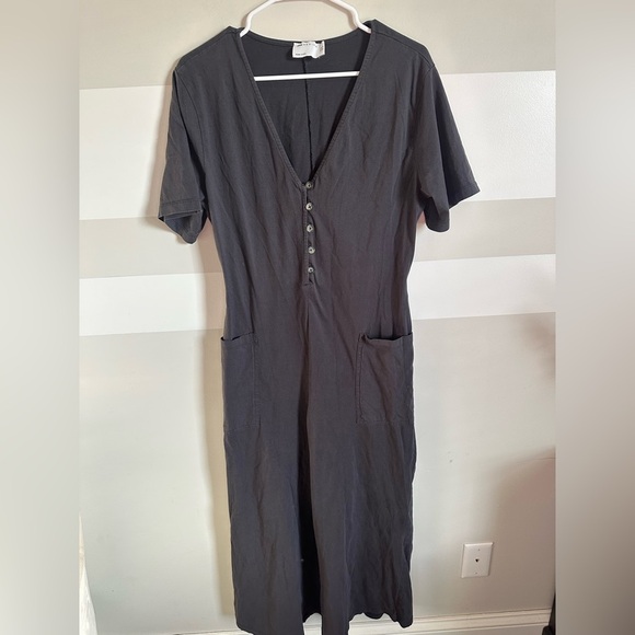 ASOS DESIGN jersey button front chuck on jumpsuit in washed black - Picture 5 of 7